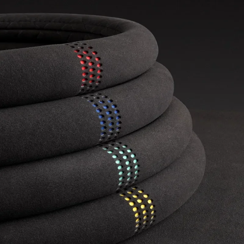 

Замшевый чехол для всех сезонов, чехол на руль автомобиля, ультратонкий нескользящий D-образный круглый дышащий чехол на руль автомобиля