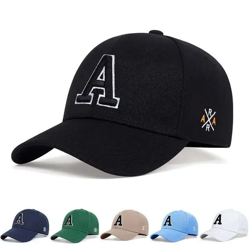 Unisex Simple Letter A Embroidery Baseball Caps Spring and Autumn Outdoor Adjustable Casual Hat Sunscreen Hat