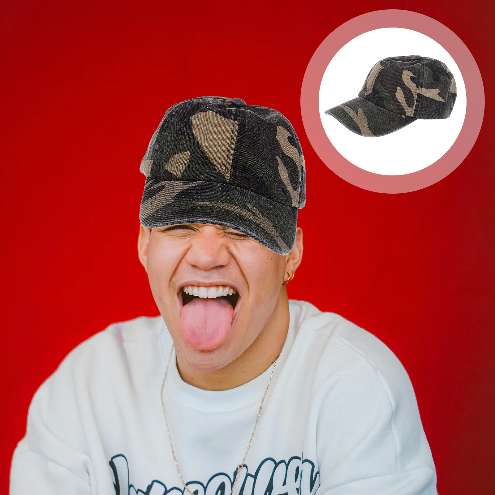 

Camouflage Baseball Cap Unisex Low Profile Hat Comfortable Cotton Fabric Sun Protection Curved Brim Outdoor Hiking Fishing