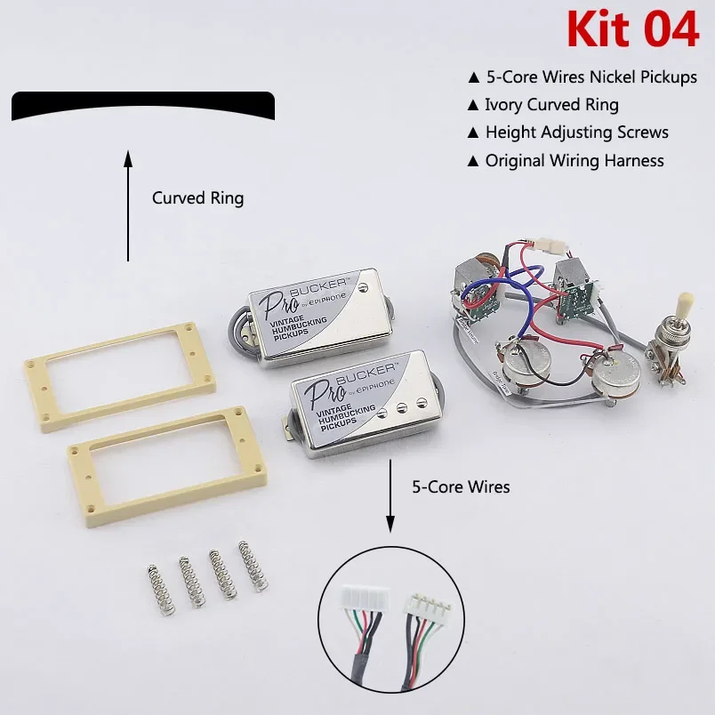 1 set originele echte Epi Standard PRO elektrische gitaar Alnico humbucker pick-up nikkel / gouden cover
