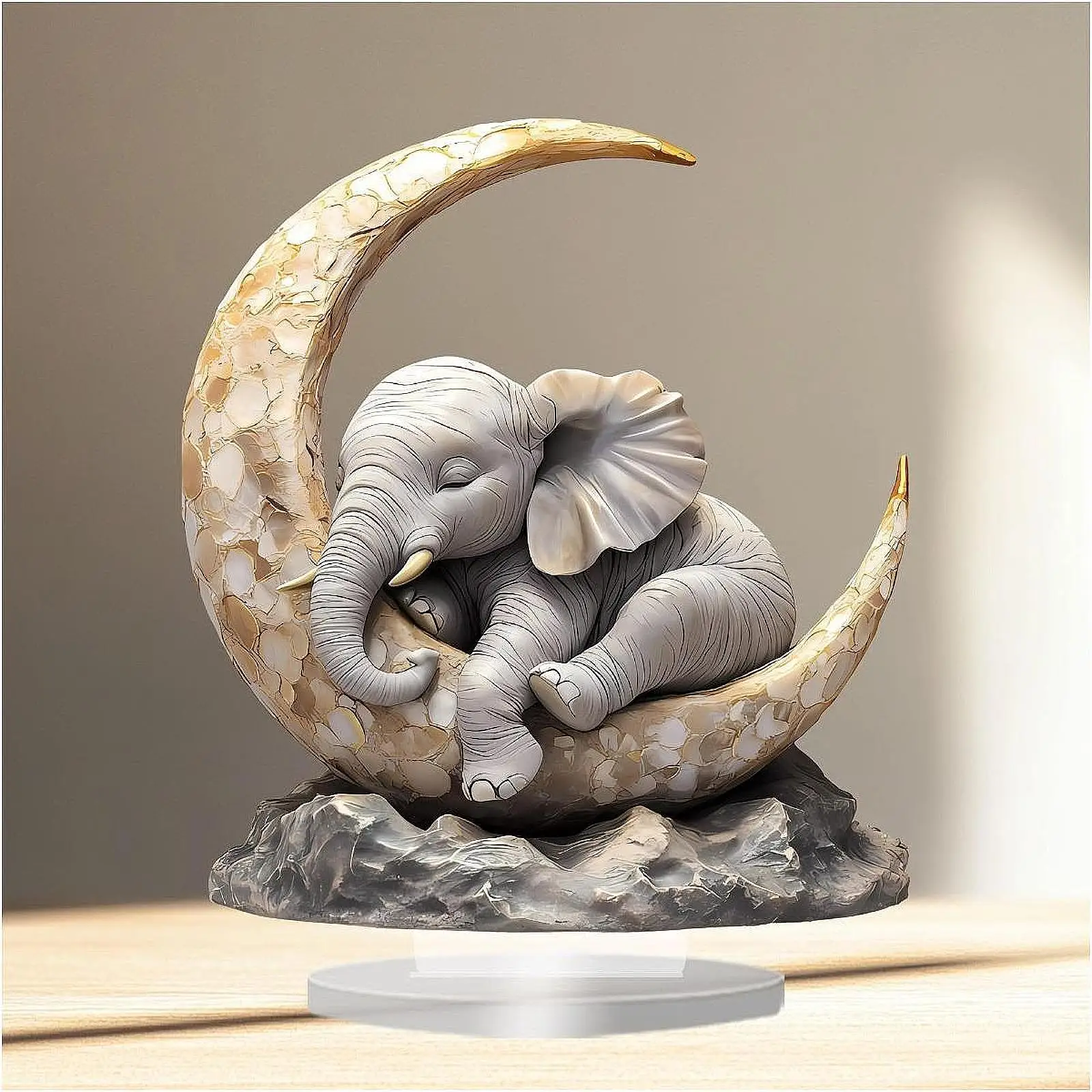 

Statue Desk Statuette Gift Acrylic Ornament for Shelf Guest Room Bathroom