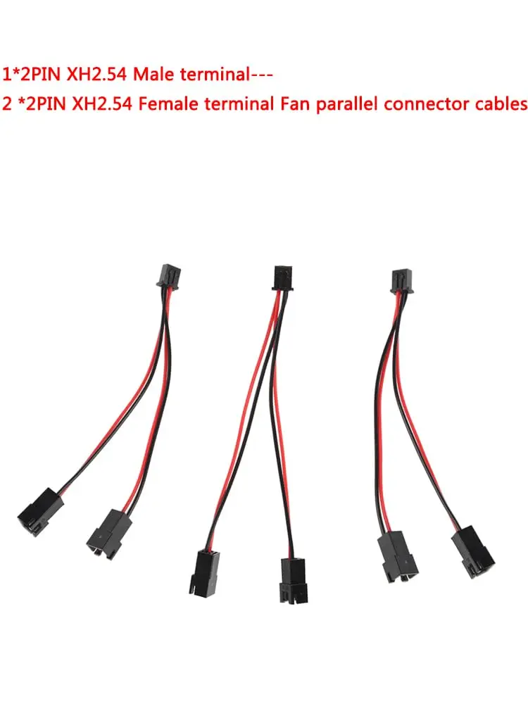 3/5/10 قطعة أجزاء طابعة ثلاثية الأبعاد Hotend مروحة التبريد كابل التوصيل الموازي 2pin XH2.54 محطة أنثى إلى ذكر موصل خط
