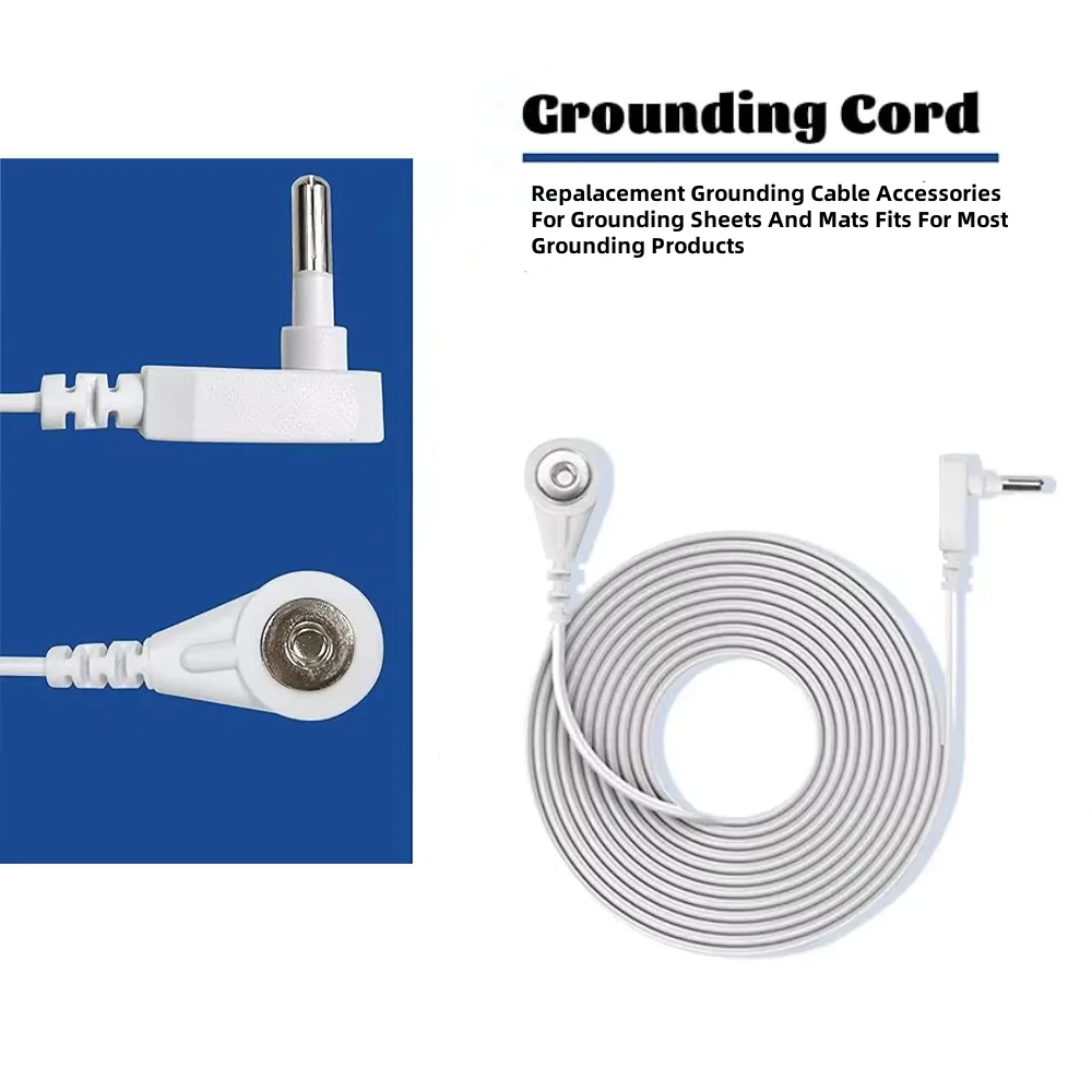 

450cm*15FT White Wire Grounding Cable Earth Connector Grounding Interface Suitable for Pillowcases Bedding Foot Mats Plush Pads