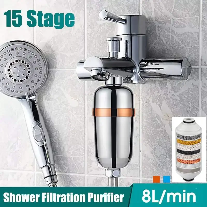 15 Stage household Water filters Bathroom Shower Filter Bathing Water Treatment Health Softener Chlorine Removal Water Purifier