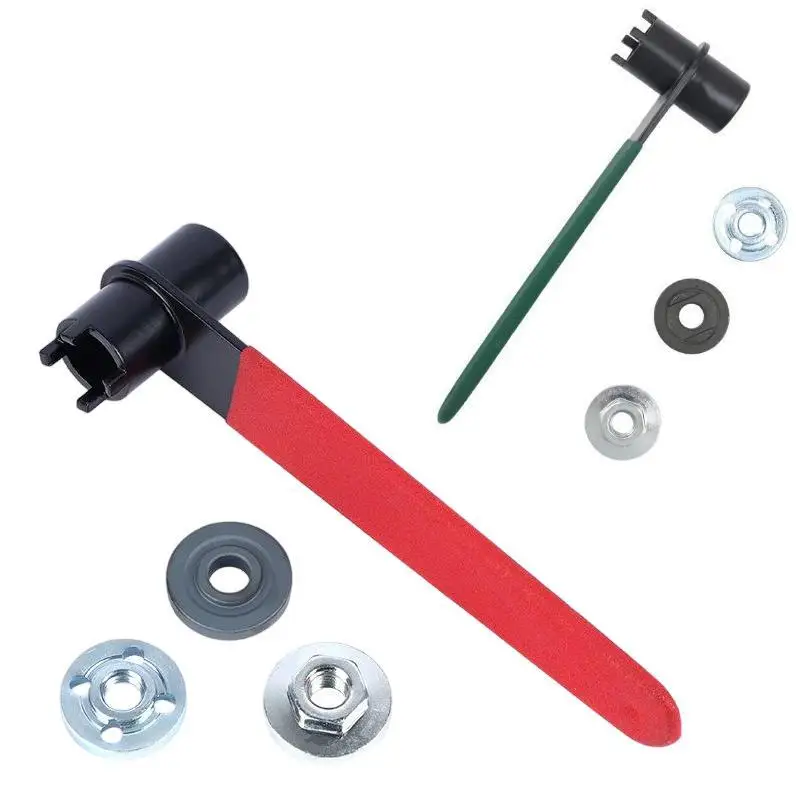 Dual Purpose Angle Grinder Wrench 4 Claw Anti Slip Handle Lightweight Disc Removal Spanner for On-site Construction Repair