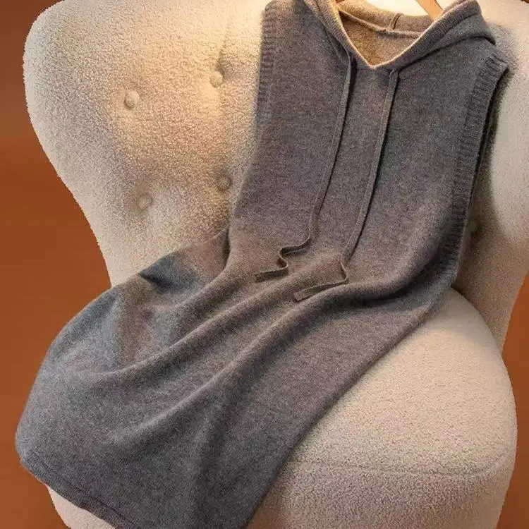 

Вязаные платья без рукавов для женщин: элегантные, осенние, с цветовыми блоками, ультрамягкие, с регулируемым поясом, в стиле OL, Moricore, Harajuku, декоративные