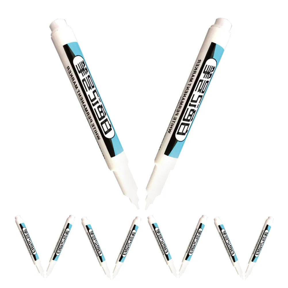 

10Pcs Multi-Purpose Permanent Marking Pen Smooth Oil-Based Ink for Woodworking Construction Metal Surfaces Deep Hole Carpenter