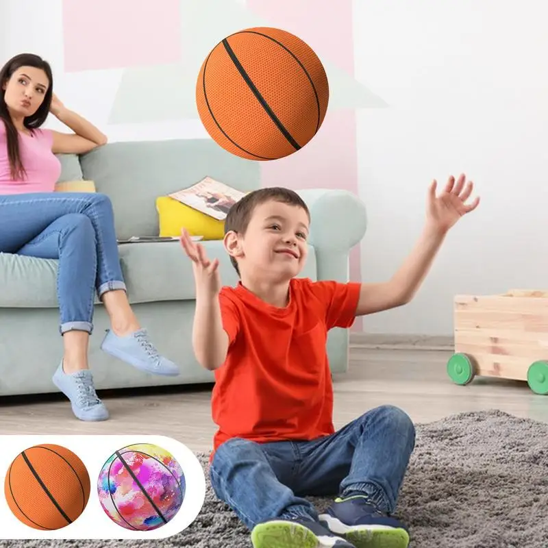 

Indoor Quiet Basketball 7 Inches Silent Basketball Dribbling Toy Zippered Removable Cover Quiet Basketball High Elasticity