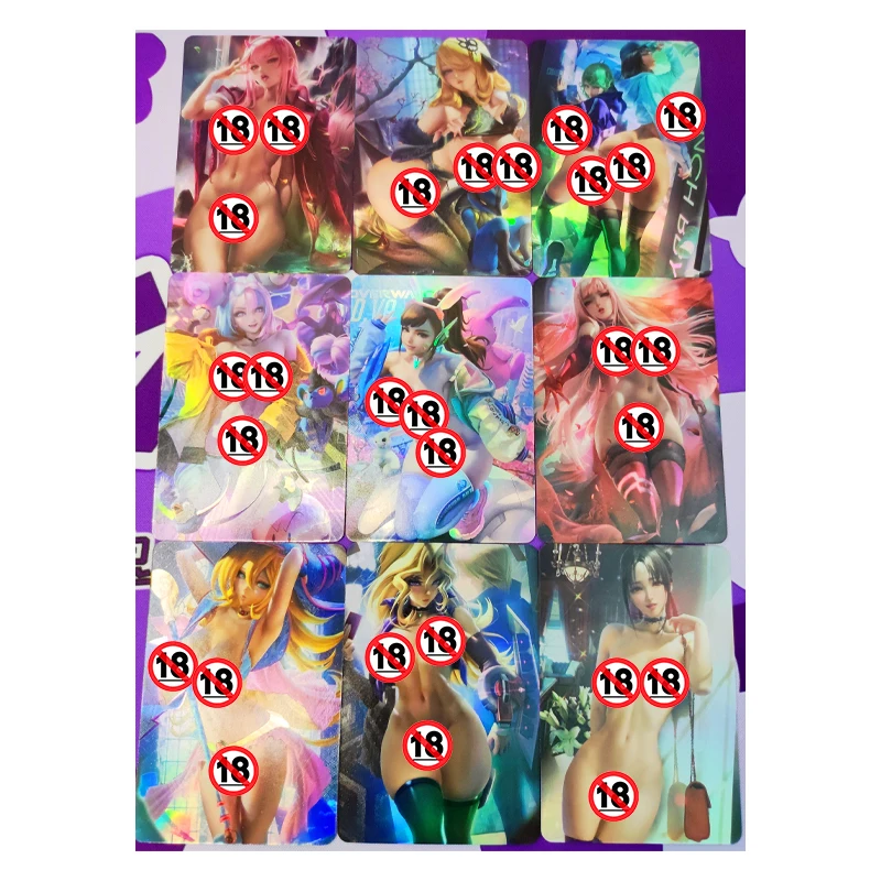 

9pcs/set Iono DVA Cynthia Dark Magician Girl ACG Sexy Nude Toys Hobbies Hobby Collectibles Game Collection Anime Cards