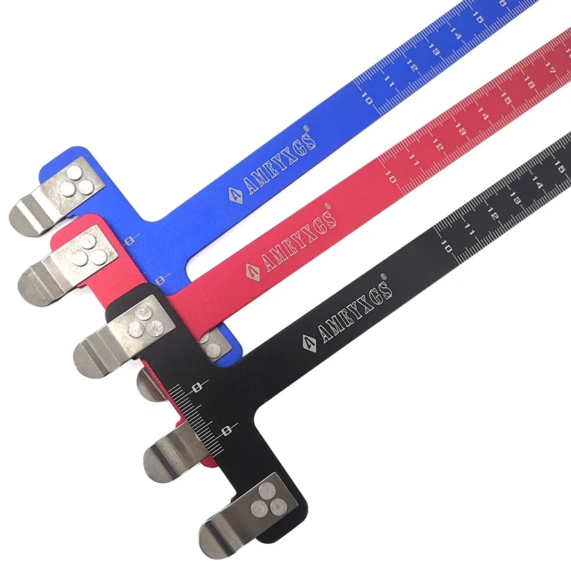 1pc 5 colori tiro con l\'arco T righello T-quadrato punta rapida su legatura punti Nock ricurvo composto arco lungo misurazioni accessori