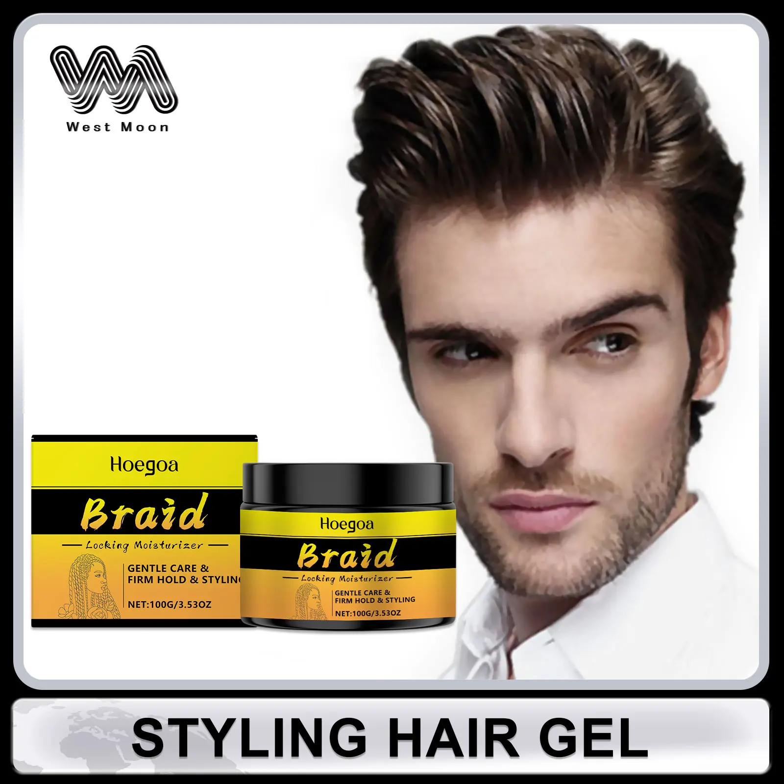 

Braid Styling Gel Anti Frizzy Smoothing Long Lasting Professional Styling Hair Gel Non Greasy Fixed Fluffy Shaping Hair Wax Gel