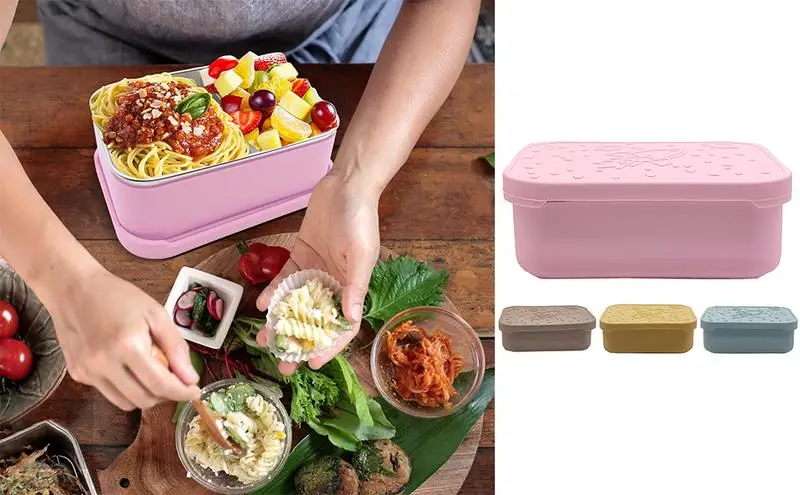 

Leak-Proof Bento Case with Compartments for Students Portable Lunch Box Food Container Sealed Meal Box for Adults Children