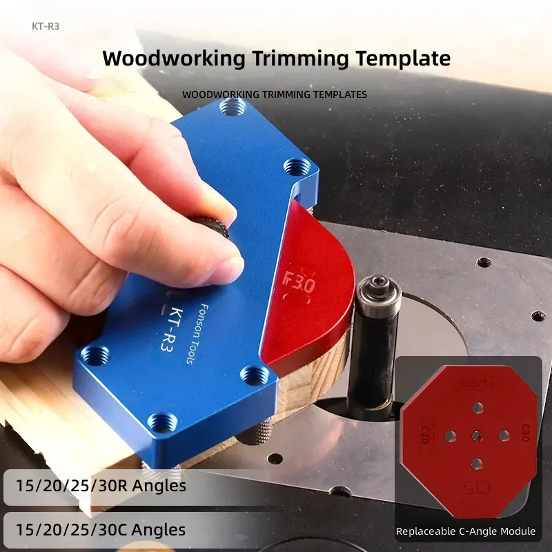 Woodworking Arc Positioning Template KT-R3 Rounded Corner R Angle Semi-Circular Curve Guide Plate for Furniture Edge Trimming