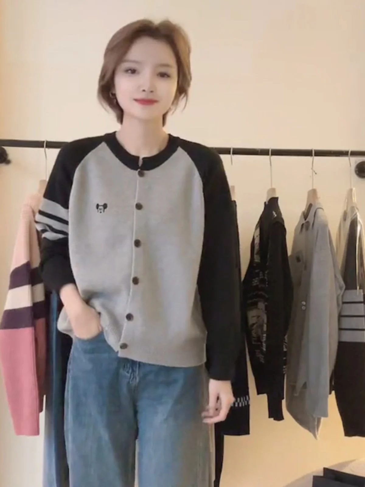 

Мягкий шерстяной вязаный кардиган круглого цвета, мягкий уютный свитер на одной пуговице, верхняя одежда для женщин, винтажный Sle