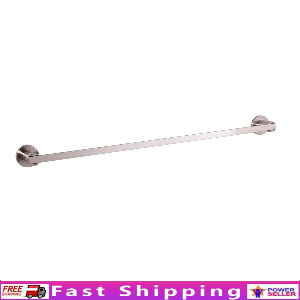 

Contemporary 24 Inch Towel Bar Satin Nickel Bathroom Kitchen Closet Durable Metal Easy Install Mounting Hardware Included