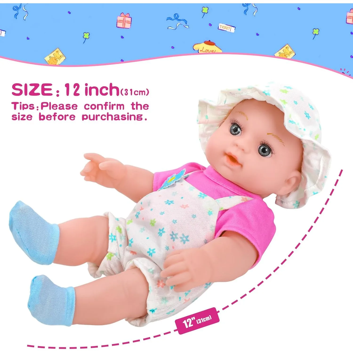 12 "/30CM 소녀 아기 인형 배낭 캐리어 Playset 액세서리와 다시 태어난 아기 인형 의류 세트 아기 유아 어린이를위한 장난감 선물