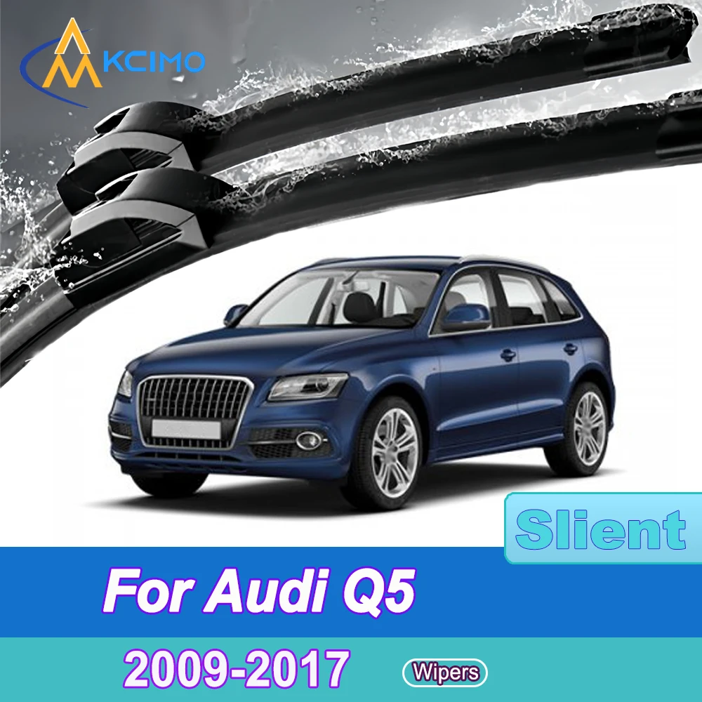 

2 Pack Silent Beam Wiper Blades For Audi Q5 8R 2009-2017 Noiseless All-Weather Design Windshield Rain Brush Accessories