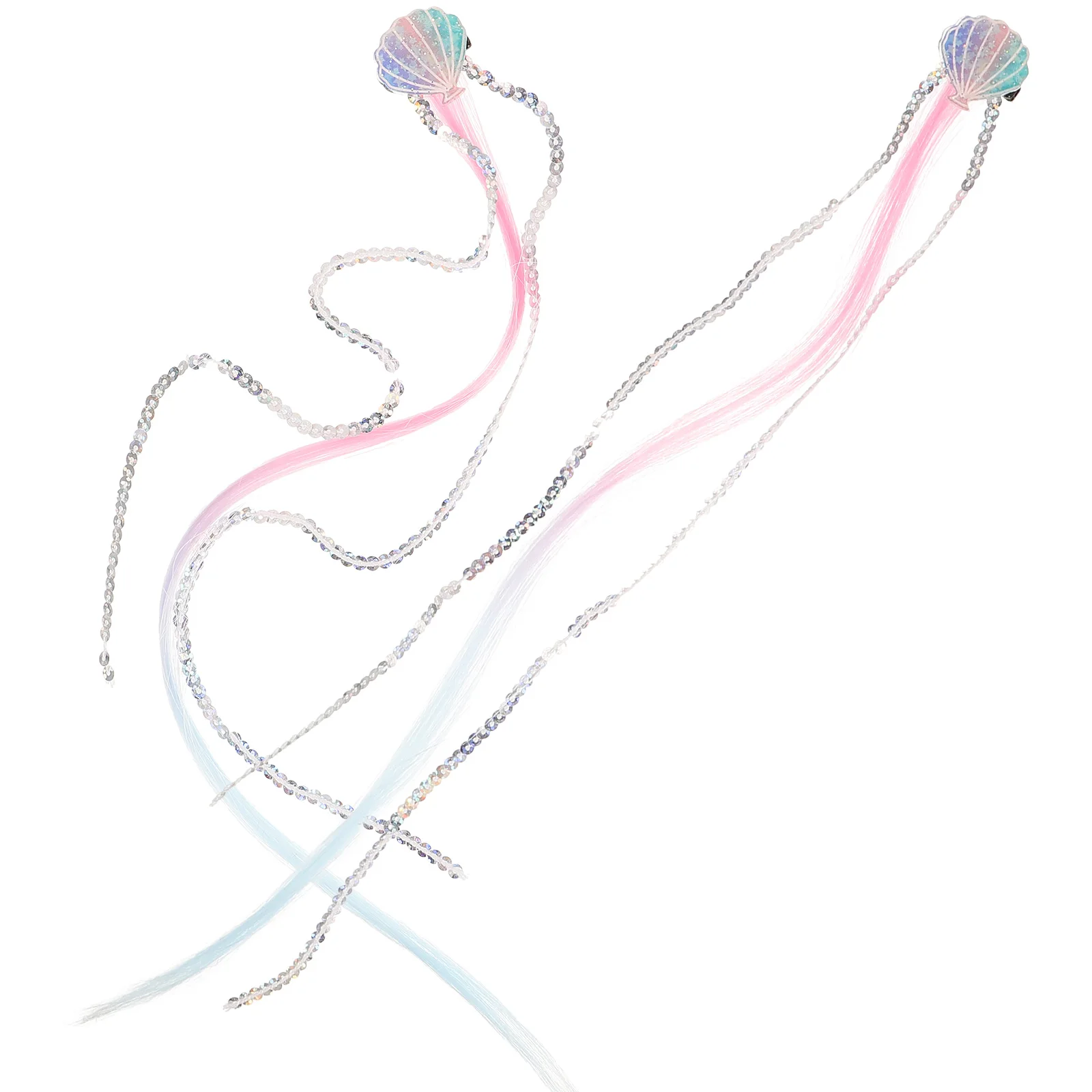 

2 шт., заколки для волос принцессы, блестящие аксессуары в виде ракушек для девочек, заколка для дня рождения, головной убор, детские яркие цвета