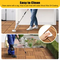 36 Pack 12"x12" Hardwood Interlocking Patio Deck Tiles Waterproof Non Slip Wood Flooring DIY Indoor Outdoor Garden Balcony 2