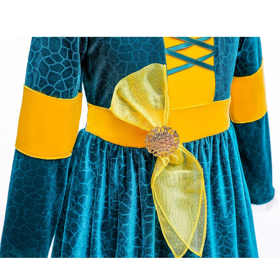 Costume da principessa Brave Melinda per ragazze, abito a maniche lunghe, autunno e inverno, abiti da spettacolo Melinda, abito cosplay di Halloween