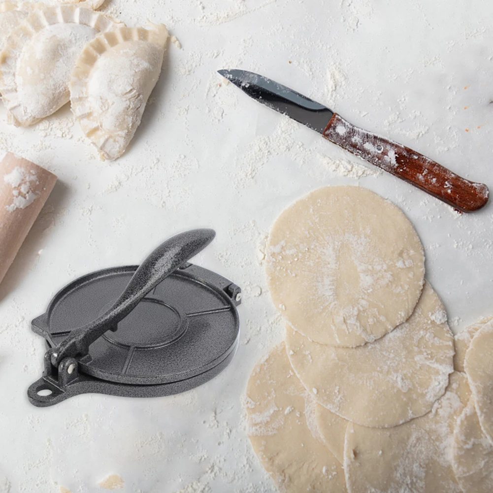 Pastry Press Maker Pan DIY Manual Aluminium Aloi Alat Penekan Jagung Pegangan Panjang Dapat Dilipat untuk Memasak Dapur Rumah