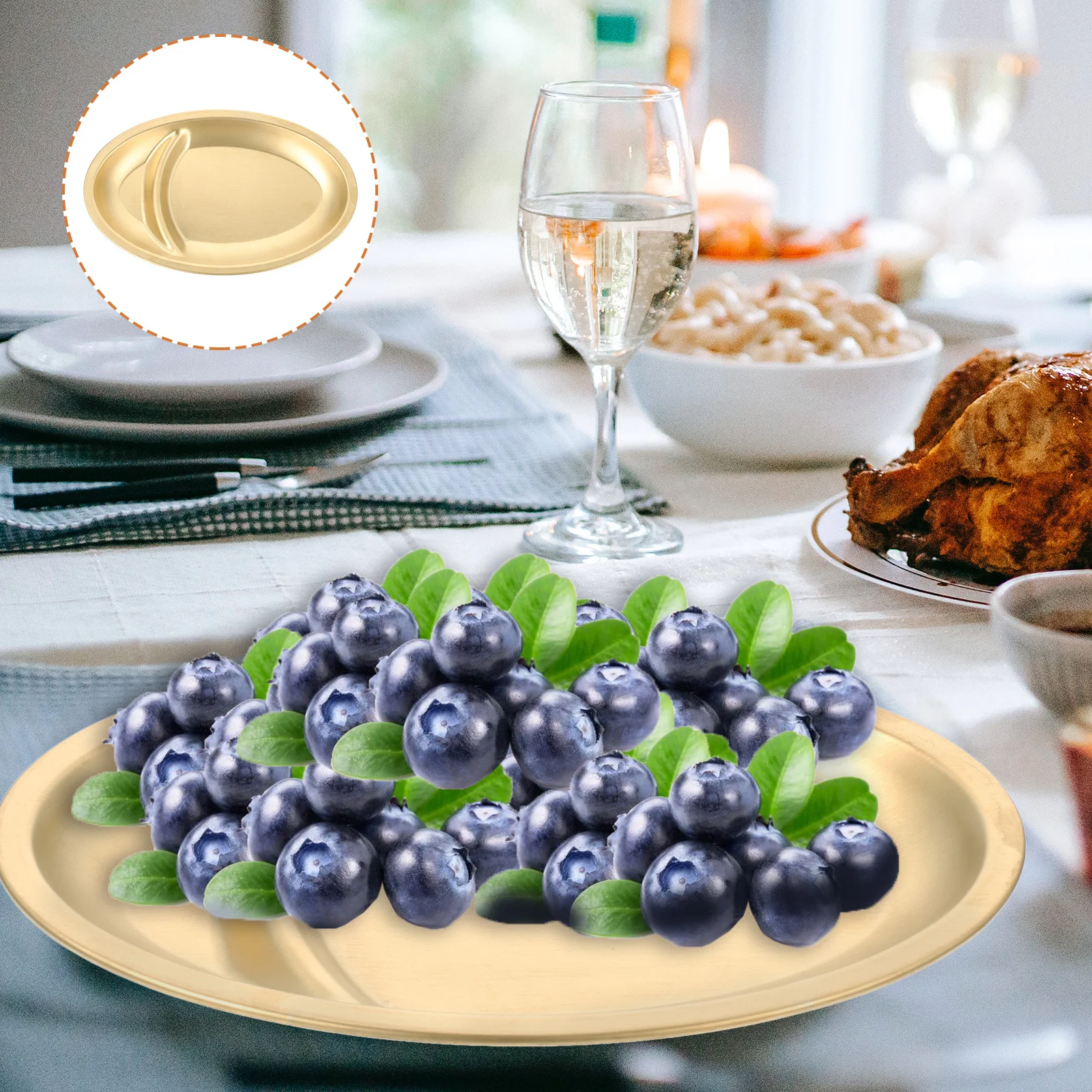 

1pc Stainless Steel French Fries Serving Plate Multi-Use Snack Dish For Restaurant Bbq Fried Food Tray Household Kitchen Bar