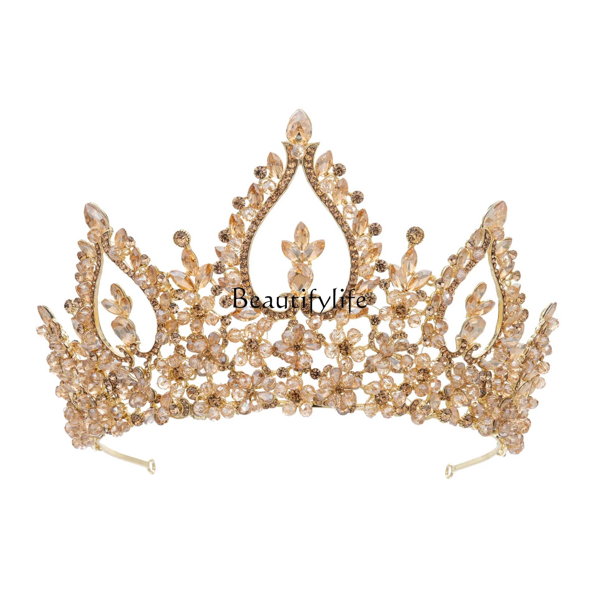 

Baroque European and American beauty pageant bridal crown headgear alloy crystal wedding headband