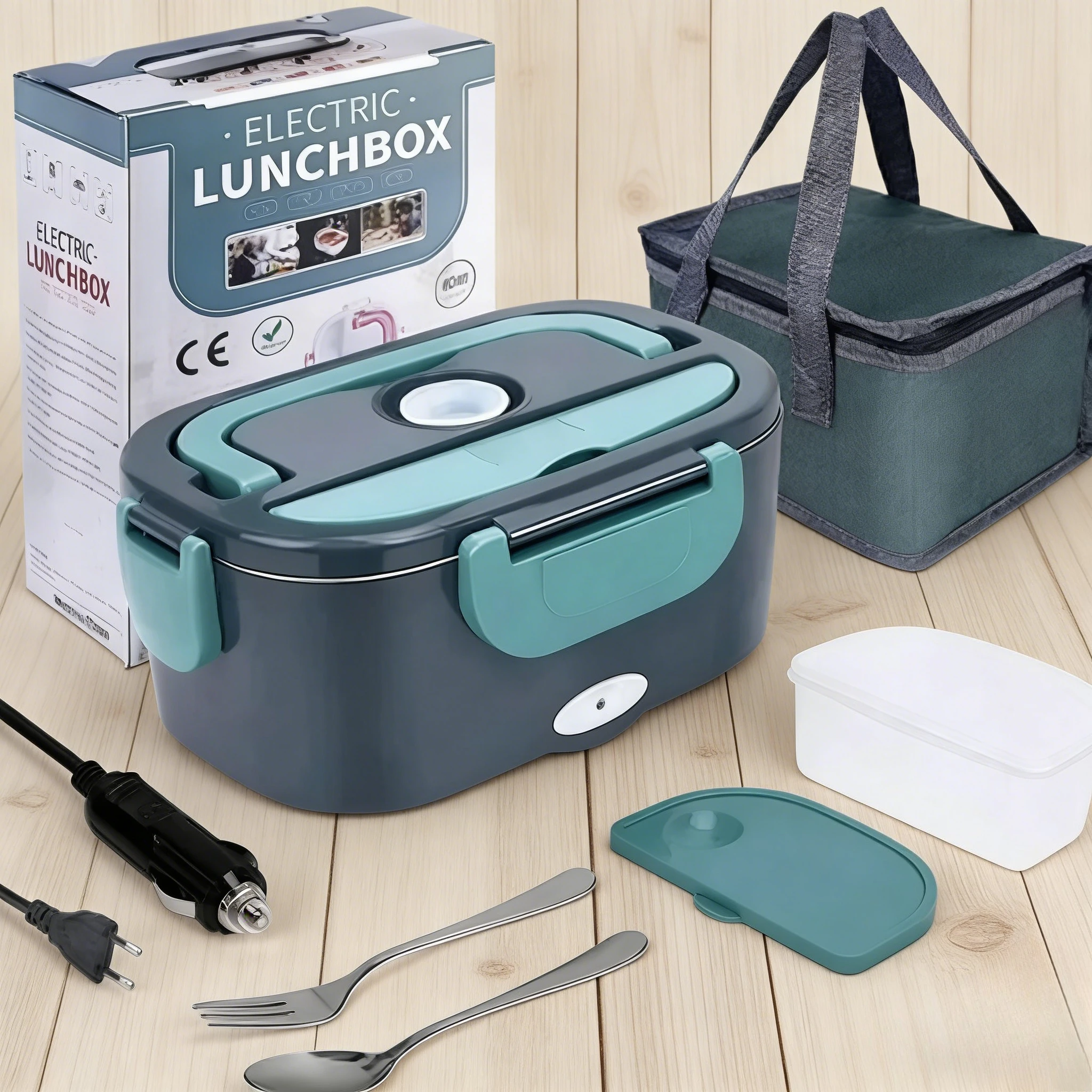 1.5L 60W Portable Electric Lunch Box PTC Fast Heating Food Warmer Heater Car Home Truck Dual Use Food Heating Container