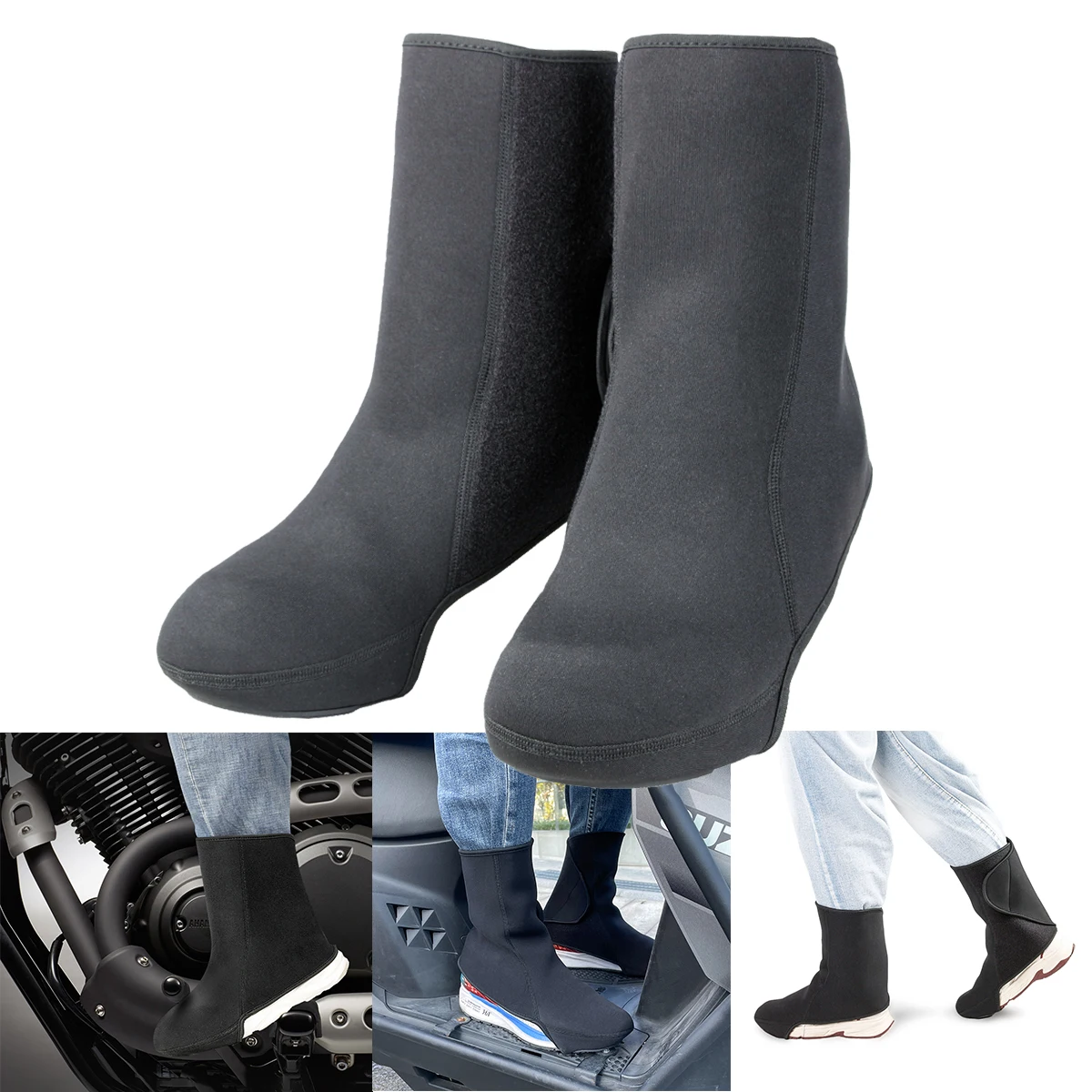 Windproof Ankle Protector for Motorcycle Riding, Outdoor Skiing, Warm Leg Covers Velvet Foot Covers, Cold-proof Equipment Winter