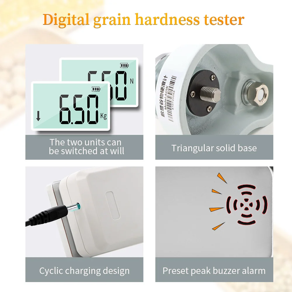 Imagem -05 - Digital Grain Dureza Tester Grain Scriber Durometer Machine Milho Trigo Café Arroz Alimentação Ect no Local Mão de Medição kg n