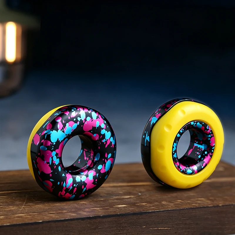 Doughnut Fidget Slider Splashed Ink Aluminum Alloy Slider ADHD Stress Relief Toys Office Stress Relief Toys Adult Gifts