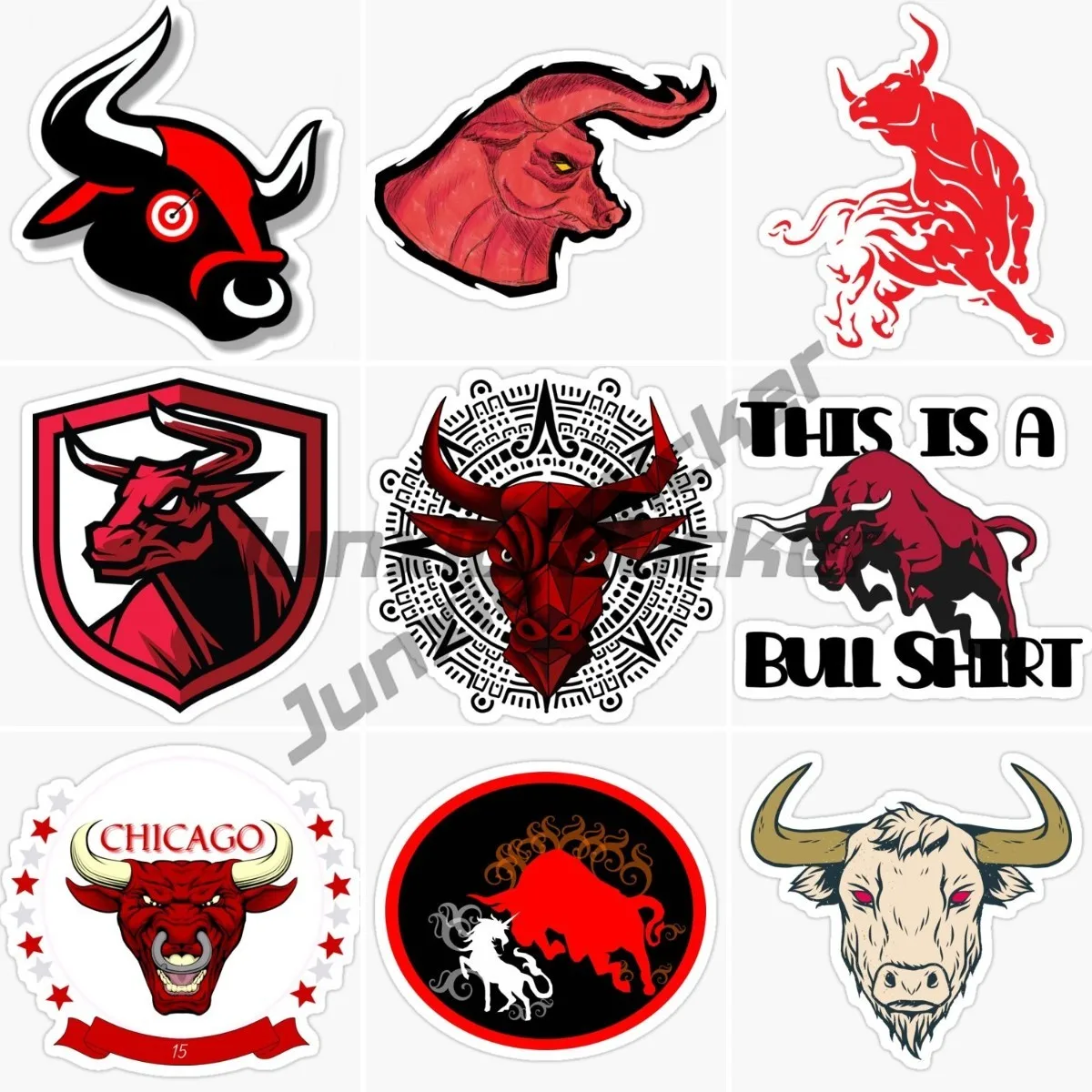 Angry Red Bullfight Car Stickers Vinyl Sticker Decal for Windows, Bumpers, Laptops Waterproof Car Accessories