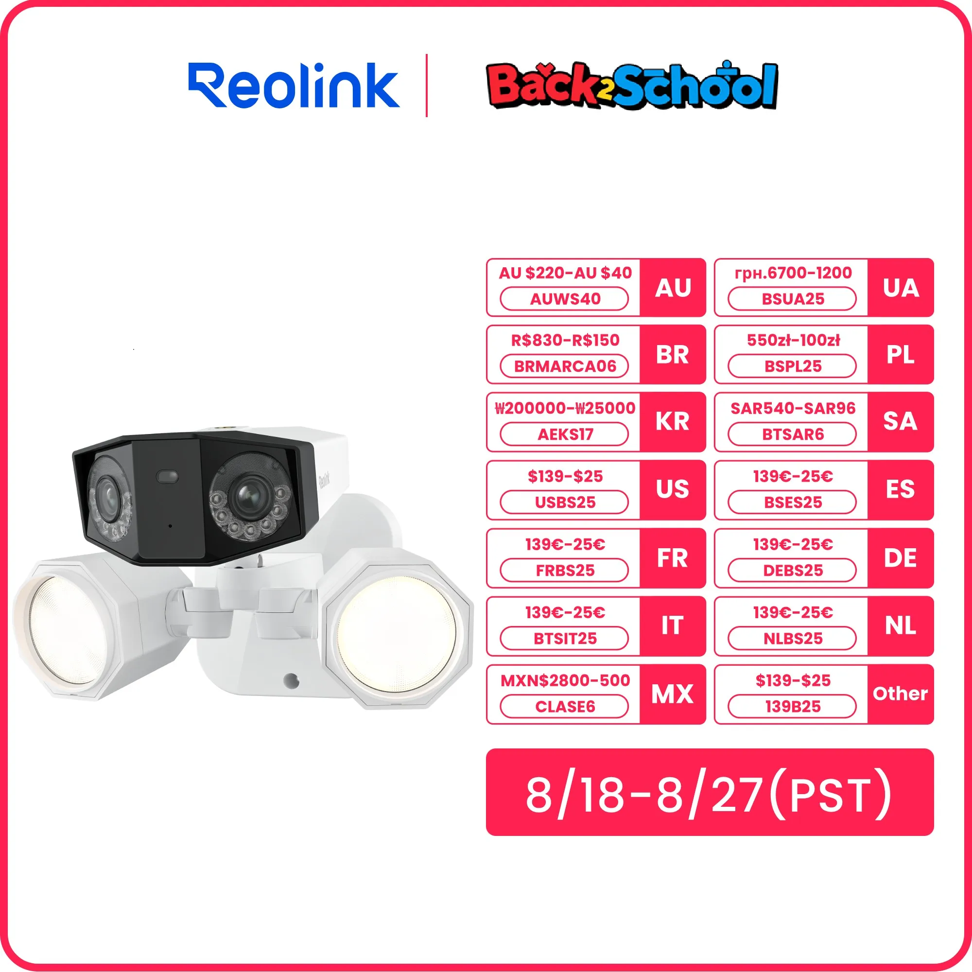 

Reolink Duo Floodlight Series Dual Lens 4K PoE Security Camera 8MP Outdoor CCTV WiFi IP Camera Smart Home Surveillance Cameras