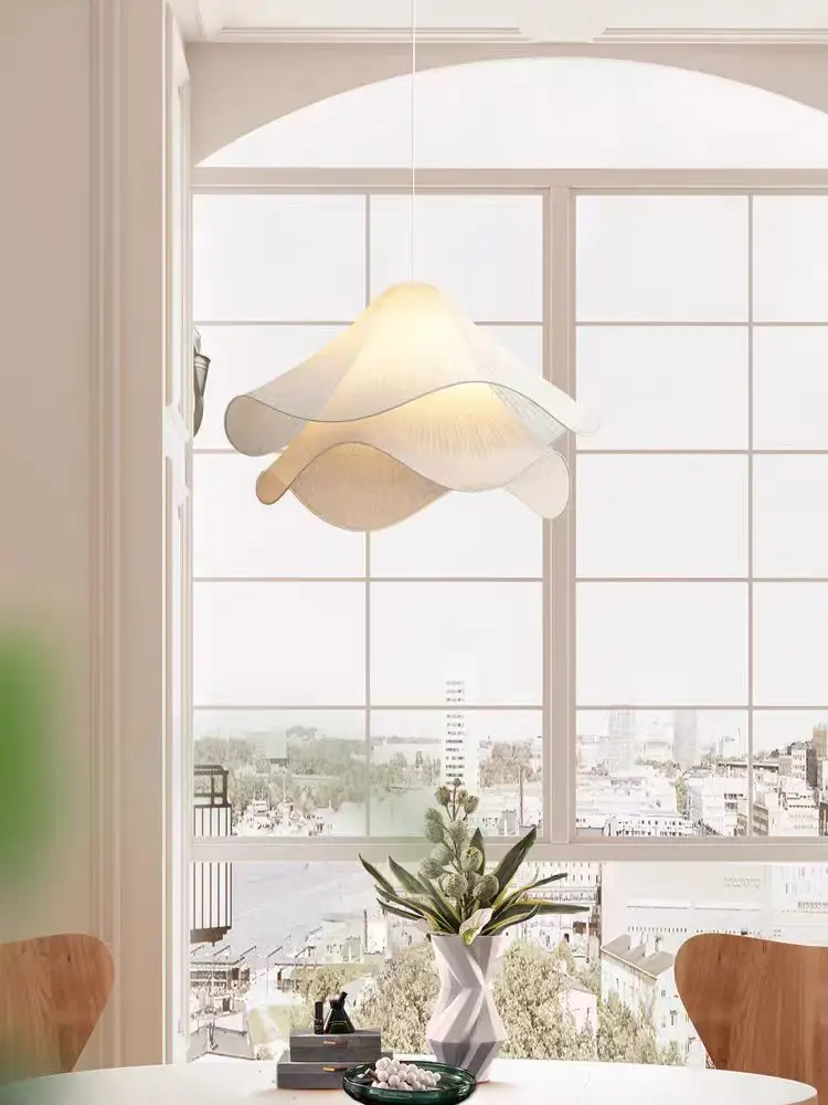 Lia Pendant Light Nordic Minimalist white fabric flower lamp Living Room Bedroom kid\'s room lamp Balcony dining room light