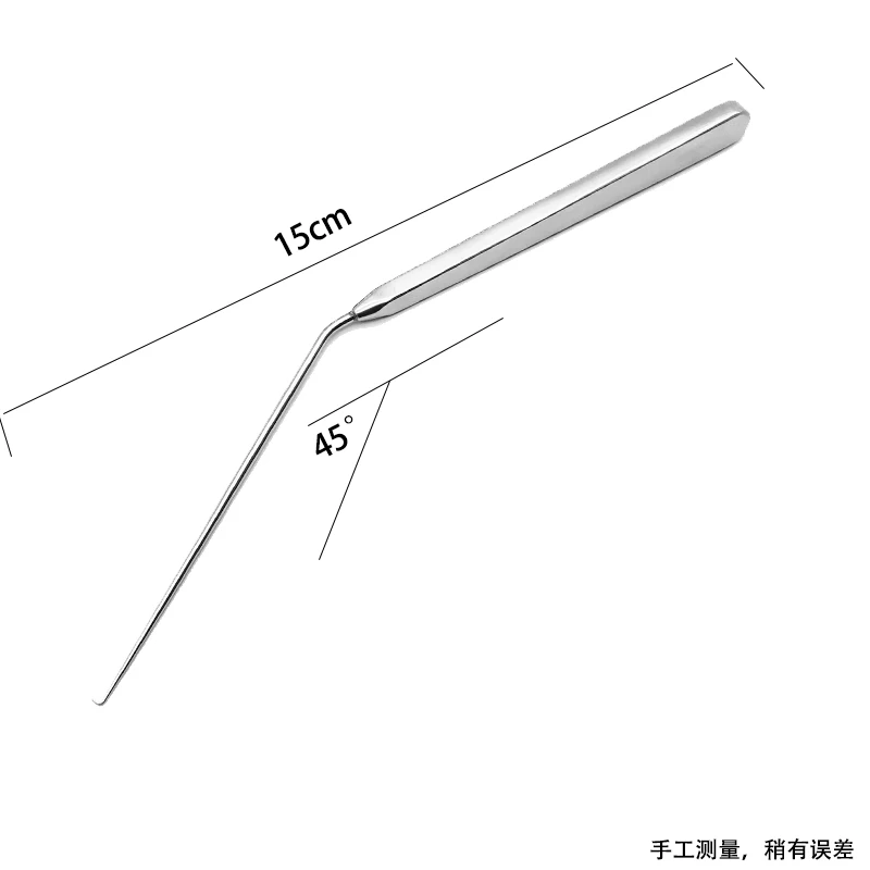 Gancho de cera de oreja de mango plano de acero inoxidable, herramienta de instrumento de plástico cosmético