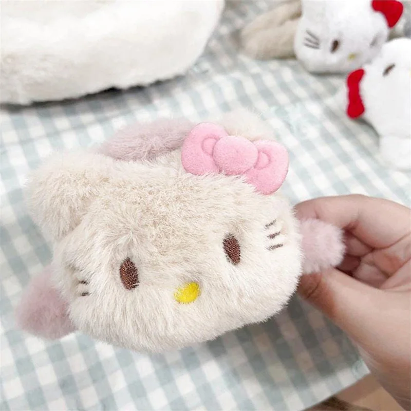 Sanrio Schattige Hello Kitty Pluche Haai Clip Anime Figuur Lief Meisje Haaraccessoires Cartoon Kawaii Retro Haarclip Vriendin Cadeau