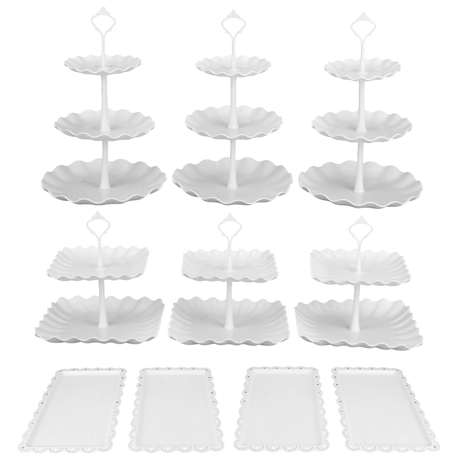 

10Pcs Dessert Table Display Set Cupcake Stand Holder Treat Table Candy Cake Desert Tiered Tray Cookie Dessert Trays for Party