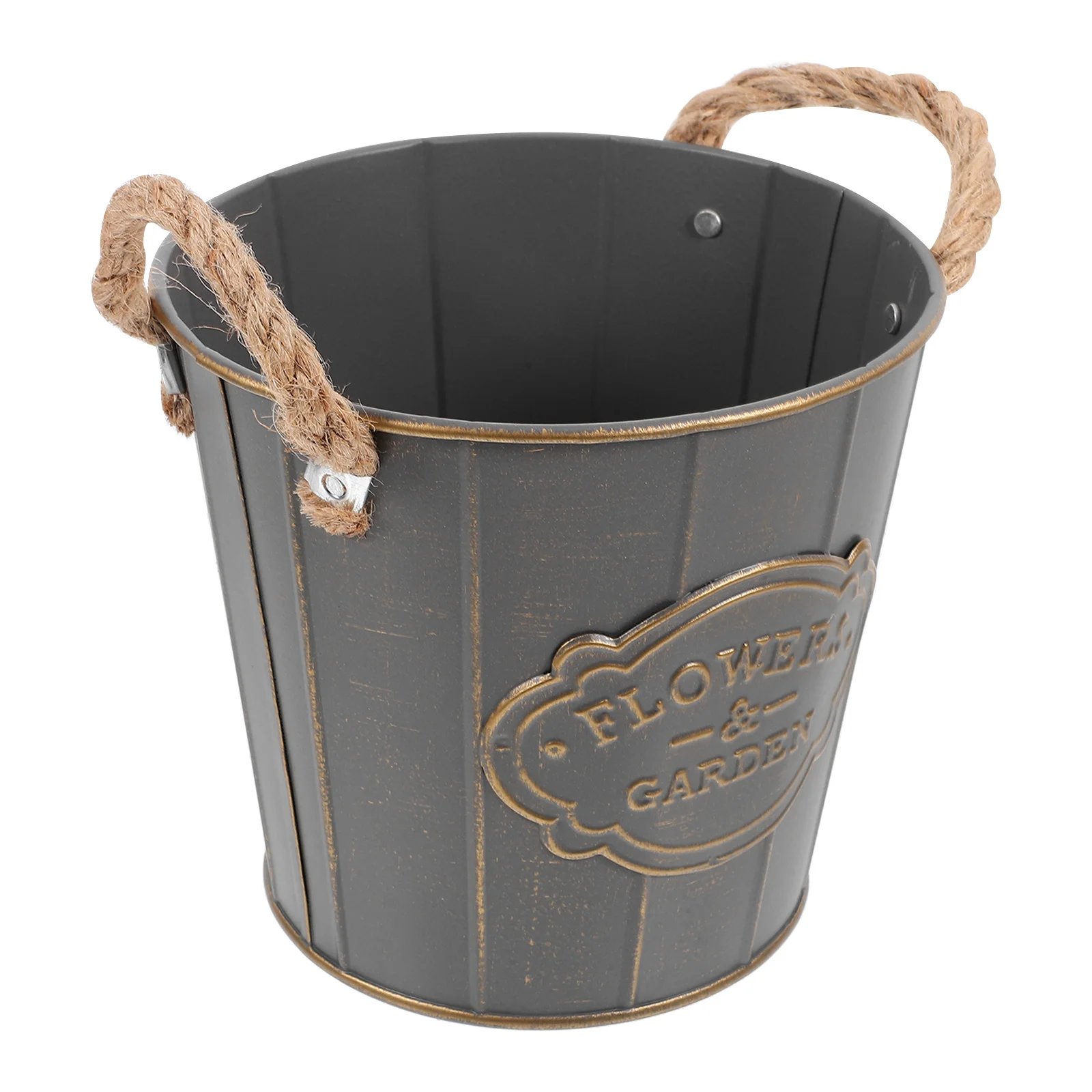 

Retro Metal Flower Bucket Vintage Rustic Vase For Floral Arrangement Iron Plant Pot Decorative Planter Farmhouse Style