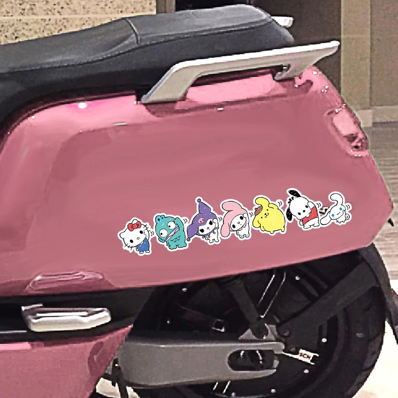 Sanrio Hello Kitty Car Sticker Car Handle Protective Film Kuromi Melody Car Door Stickers Waterproof Decal Car Decor Accessories