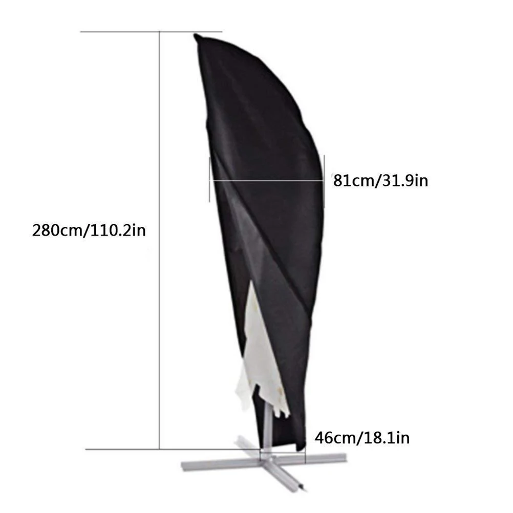 

Patio Parasol Cover Waterproof Banana Cantilever Umbrella Covers 7 11 Feet Drawstring Bottom Cord Locks Wind Resistant Dust Snow