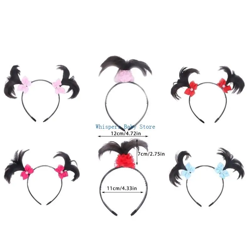 باروكات شعر عصرية للأطفال U90E مع أربطة فيونكات لتزيين الشعر صديقة للأطفال، ضفائر صديقة للأطفال للتصفيف الإبداعي