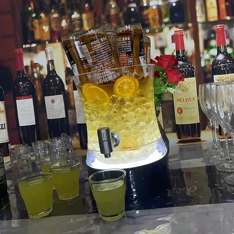 برميل البيرة LED 4 لتر مع برميل متوهج للحنفية وموزع المشروبات المضيء لحفلات الكوكتيل