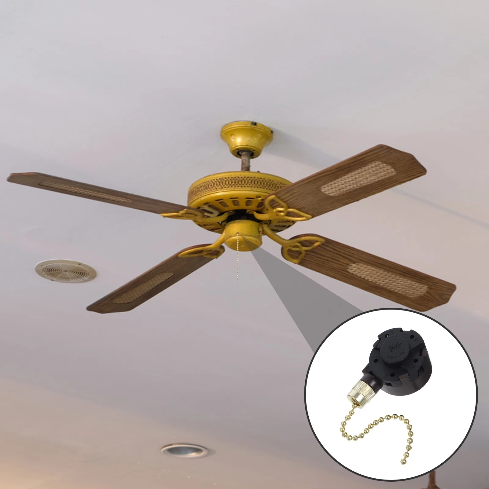 

Pull Chain Switch For Ceiling Fan Wall Light Bedside Lamp Pull String Replacement Part Compatible With Light Fixture Sconce