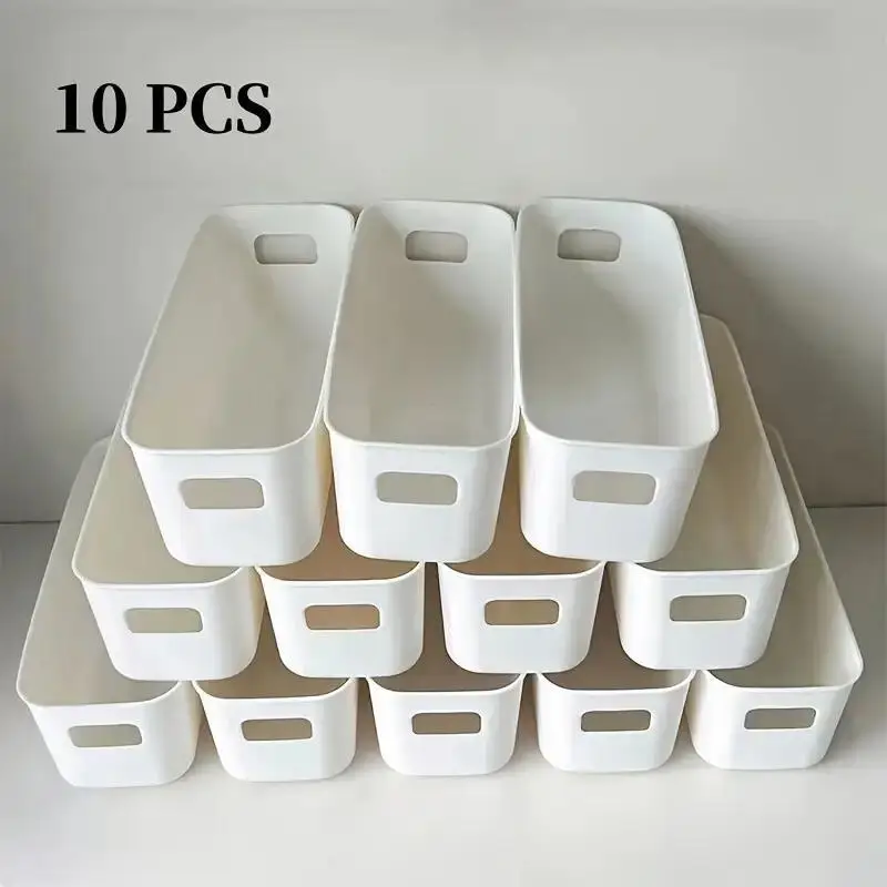 10-teiliges Set tragbarer Aufbewahrungskörbe - Ideal für Büromaterial, Accessoires, Kosmetik, Socken, Unterwäsche und mehr. Stilvolle und robuste stapelbare Aufbewahrungsbehälter, platzsparende