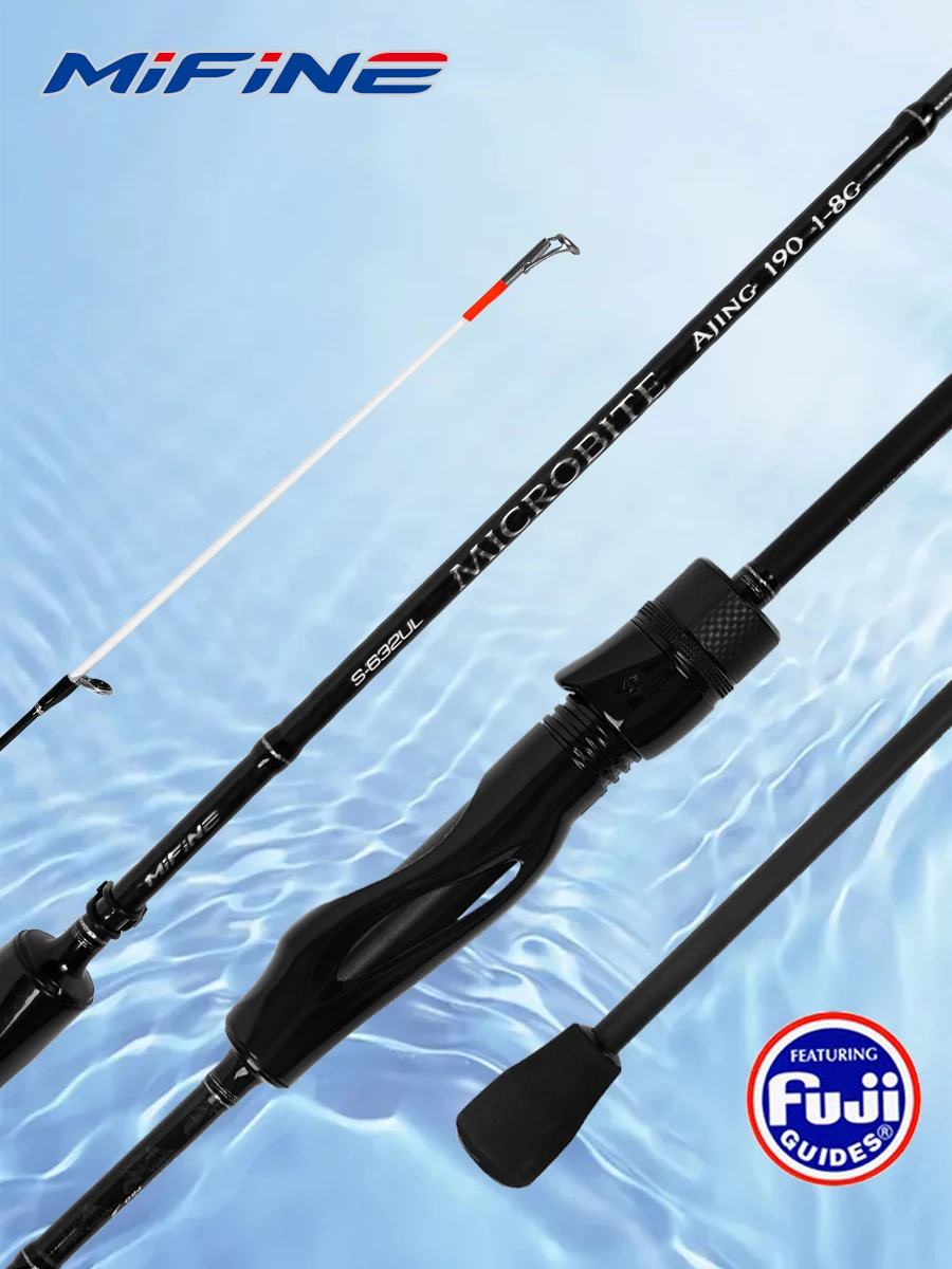 Mifine MICROBITE AJING Angelrute mit Tubular-Spitze 1-5g/1-8g Schnelle LRF Salzwasser-Süßwasser Ultraleichte Forellen-Barsch-Bass-Spinnrute