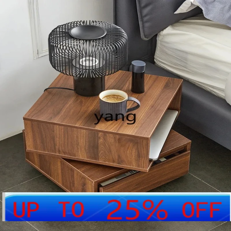 Lcx  light luxury urban rotating bedside table, living room sofa side few modern simple small cabinets