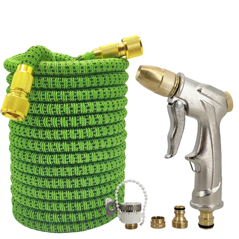 

Садовый выдвижной волшебный шланг, водяной пистолет для очистки высокого давления, регулируемая насадка, труба для орошения сада, 25–12 футов