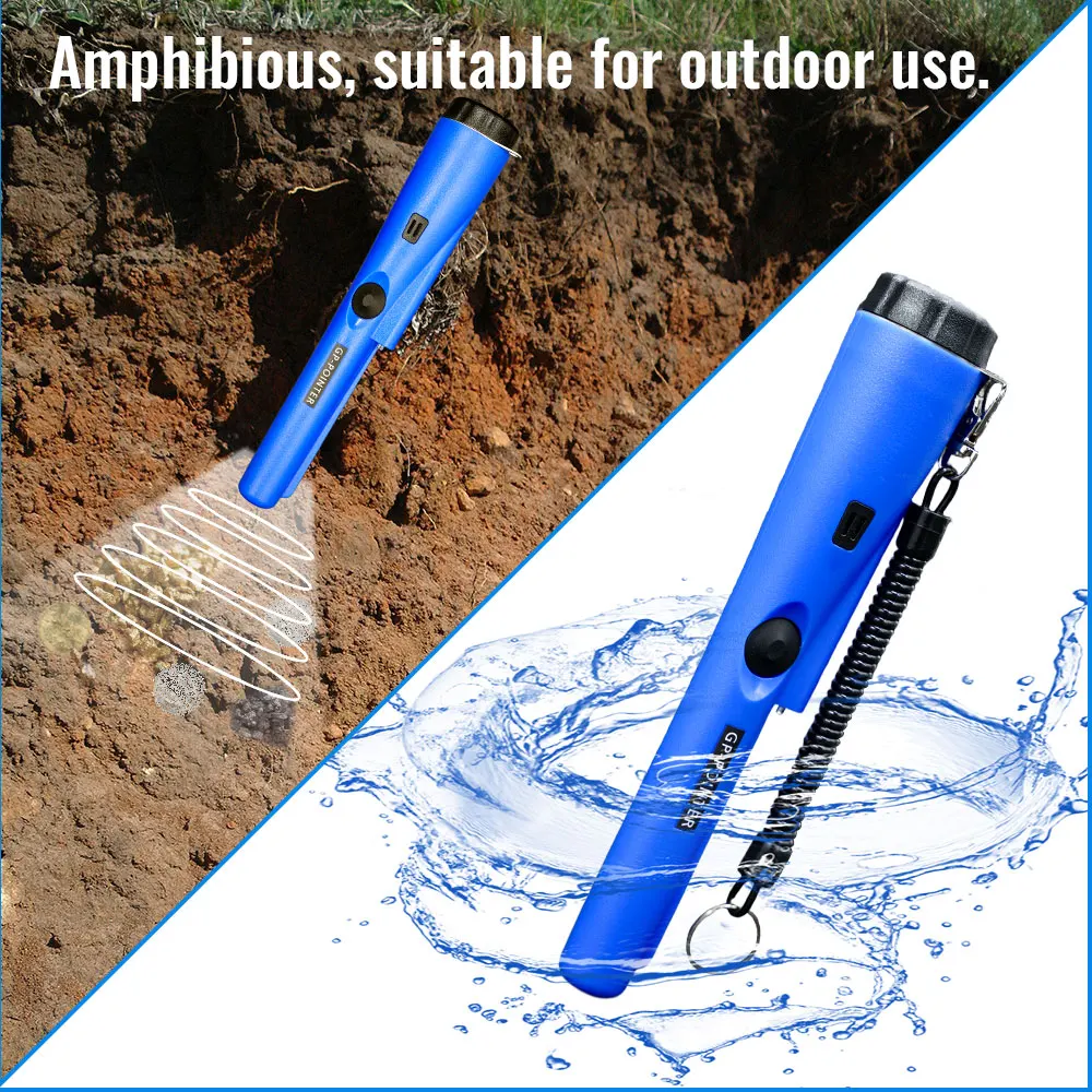 Metal detector portatile Pro GP-Pointer con cinturino impermeabile IP66 e braccialetto LED per caccia al tesoro e esplorazione all'aperto