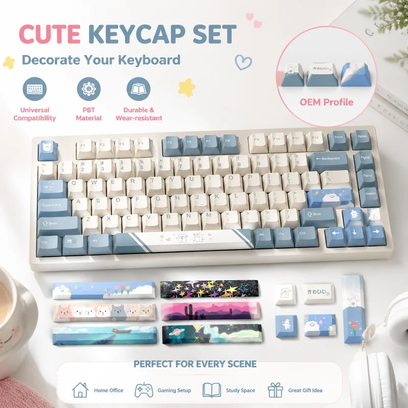 Gaming Keyboard Non Mechanical - Pbt Keycaps Hot‑Sublimation Non‑Backlit Space Bar