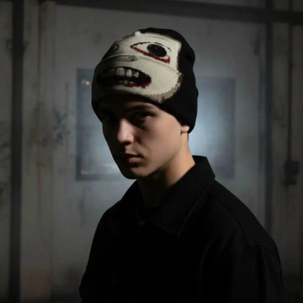 Jacquard Craft Knitted Beanie Warm Soft Stretch Knitted Fabric Skull Cap Locks Heat Relaxed Fit Jacquard Knitted Hat